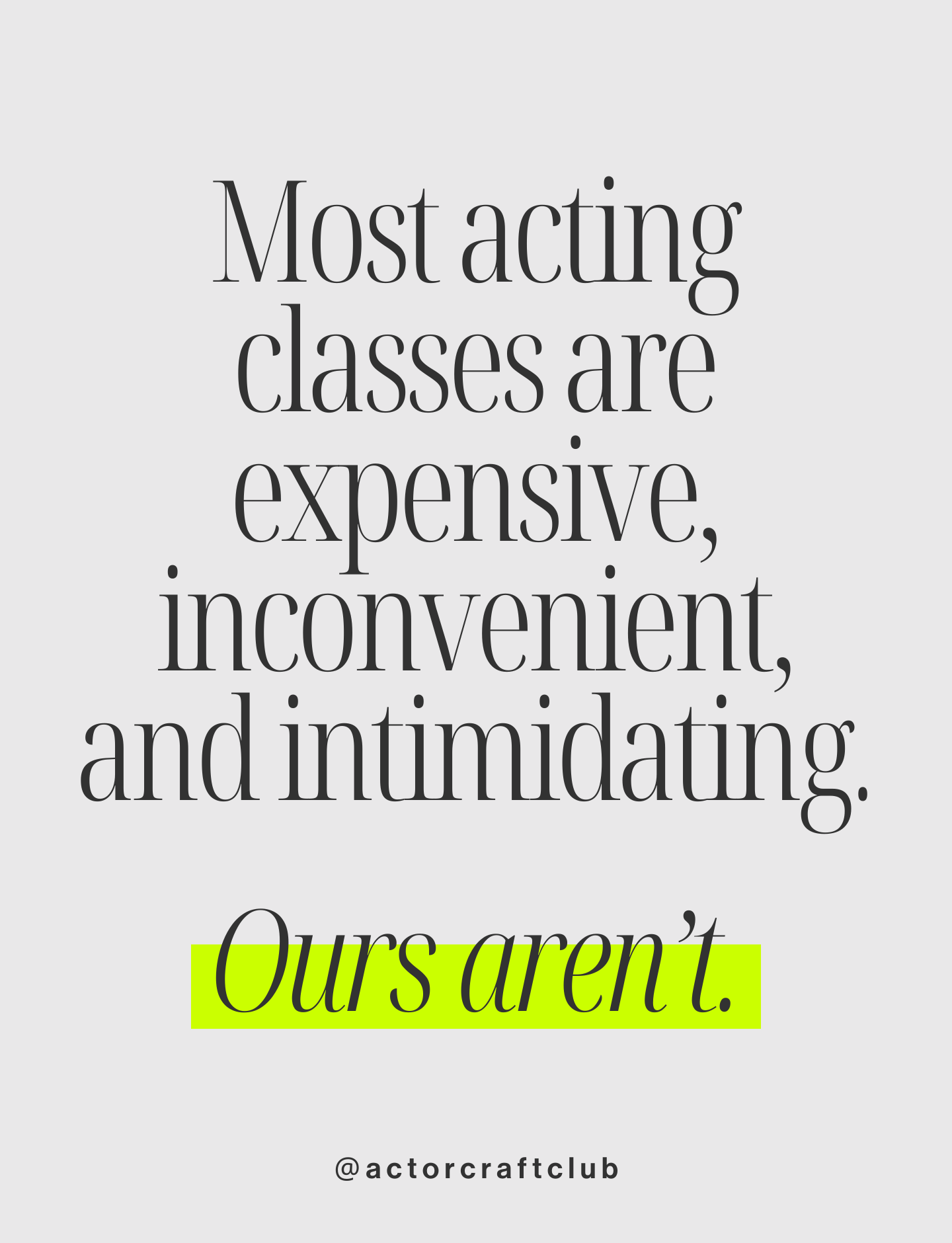 Actor Craft Club Facebook ad from Feb 18, 2026