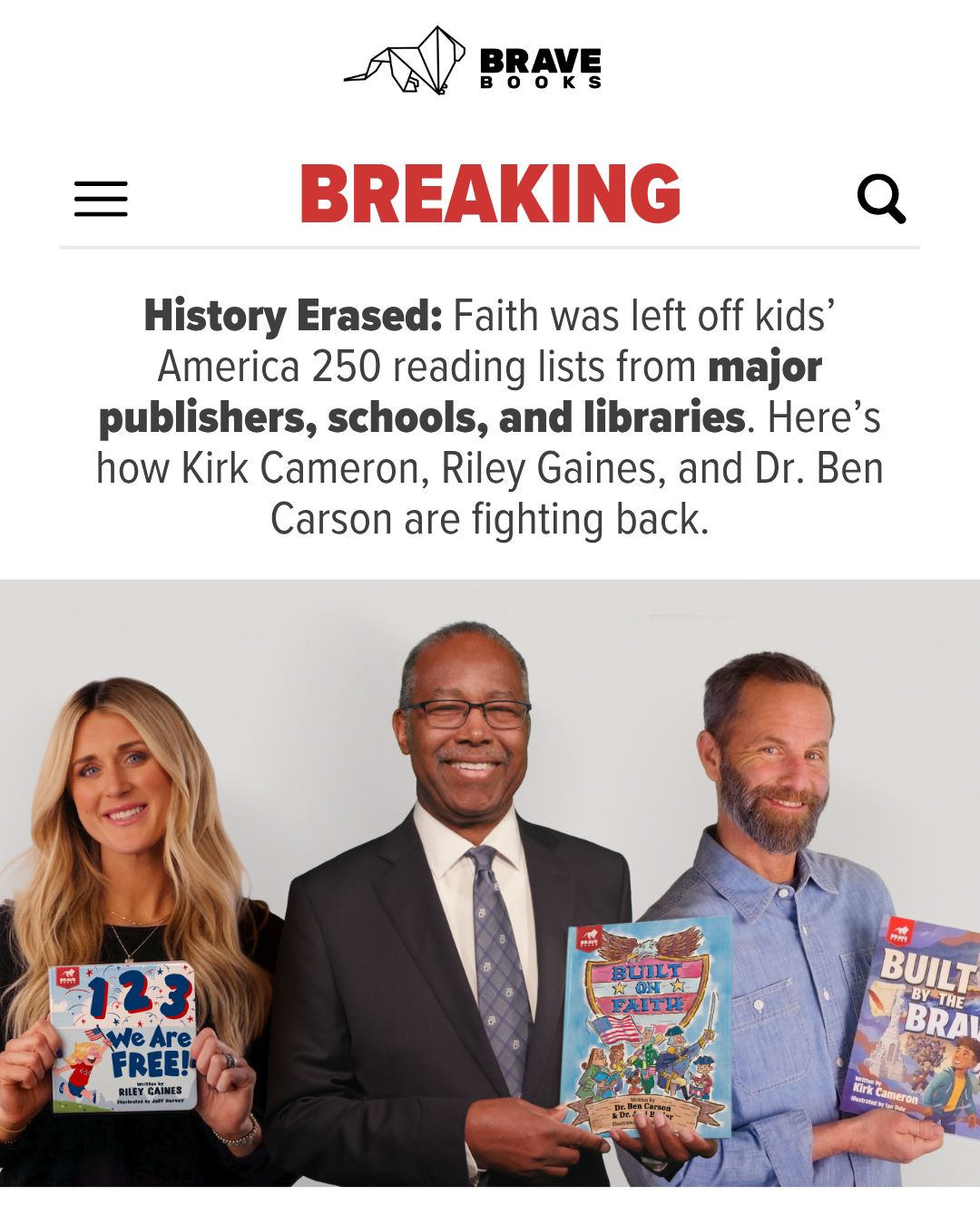 BRAVE Books Facebook ad