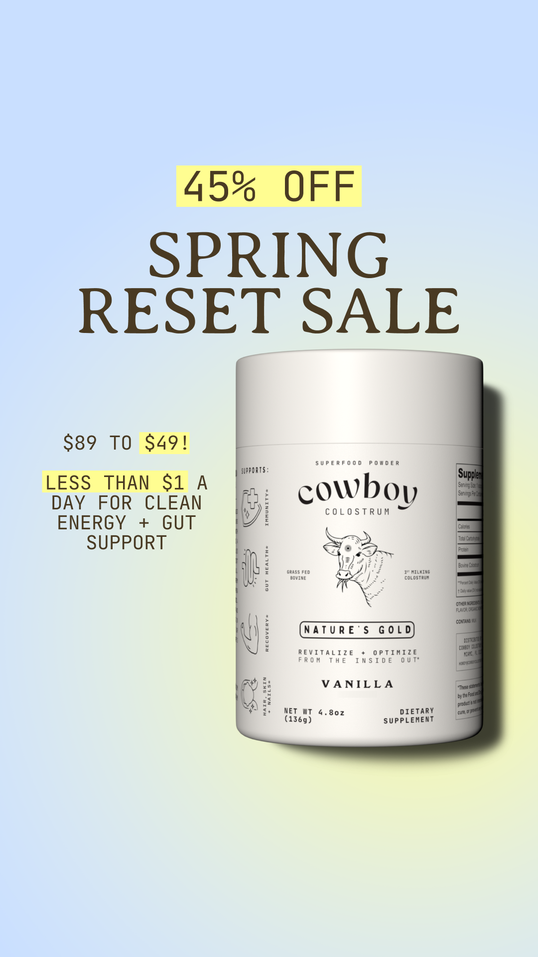 Cowboy Colostrum Facebook ad