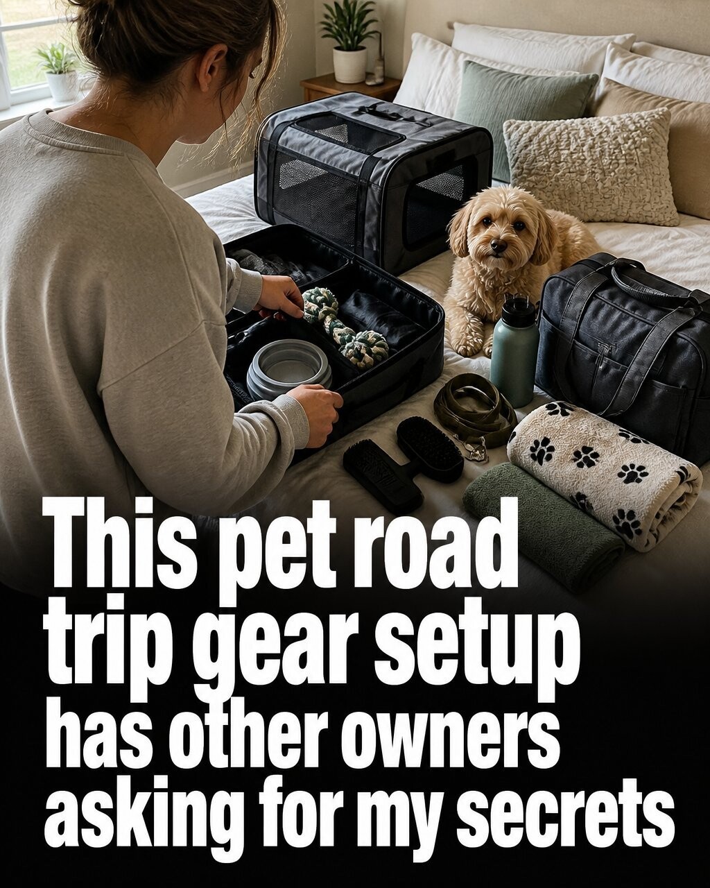 Discount Valley Facebook ad: Pet Road Trip Gear That Keeps Dogs Calm and Cars Clean
