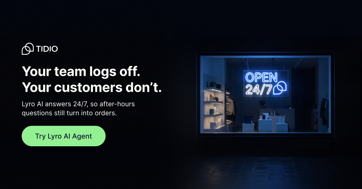 Tidio Facebook ad: One Answer Closer to Checkout