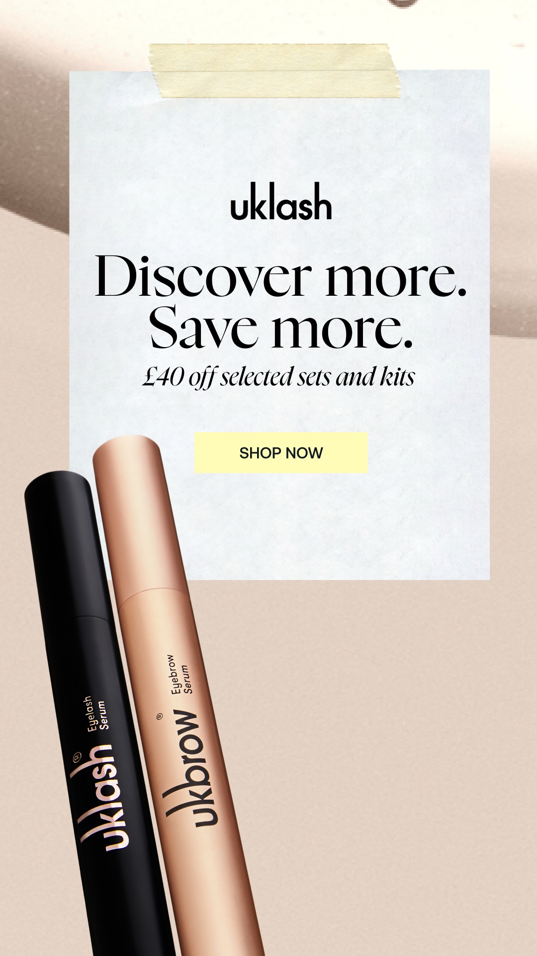 Uklash Facebook ad: Save £40 on Selected Sets & Kits.