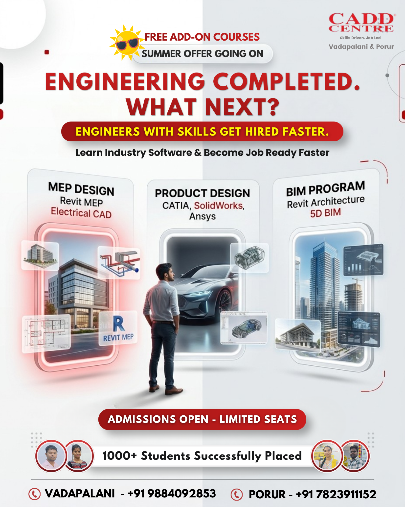 Cadd Centre-Porur & Vadapalani Facebook ad: Engineers With Skills Get Hired Faster