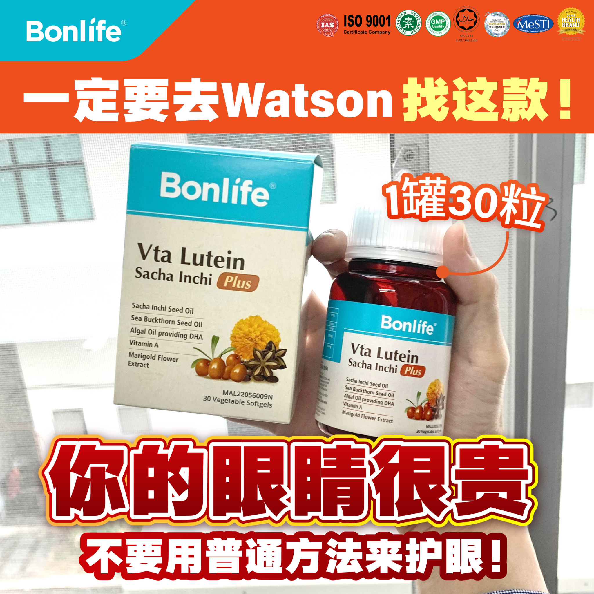 Sacha Lutein - 控糖护眼专区 Facebook ad: 眼睛真的很重要