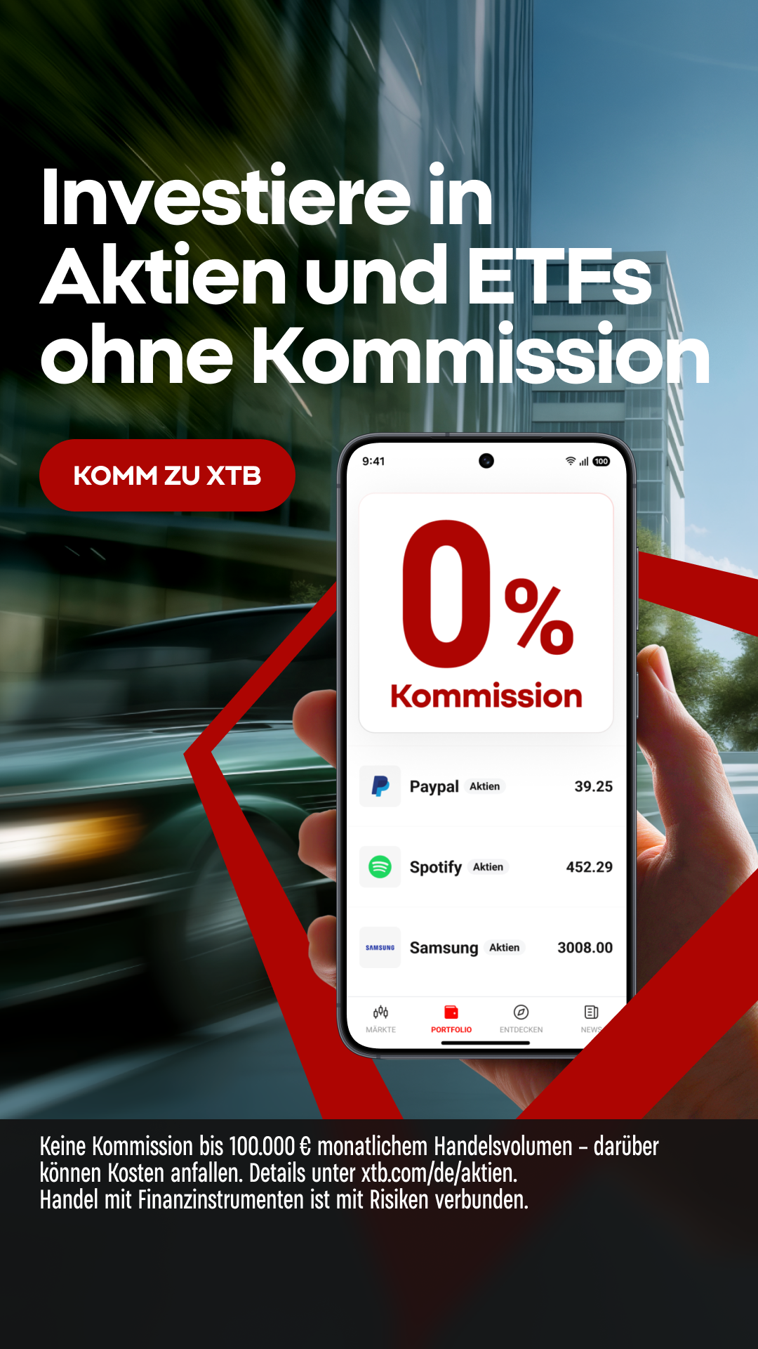 XTB Online Trading Facebook ad