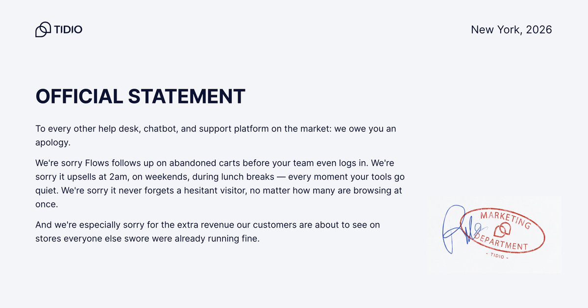 Tidio Facebook ad: Turn More Paid Clicks Into Orders