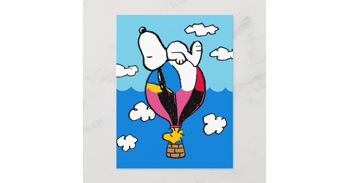 Trần Du Facebook ad: Peanuts | Snoopy & Woodstock Hot Air Balloon Postcard |…