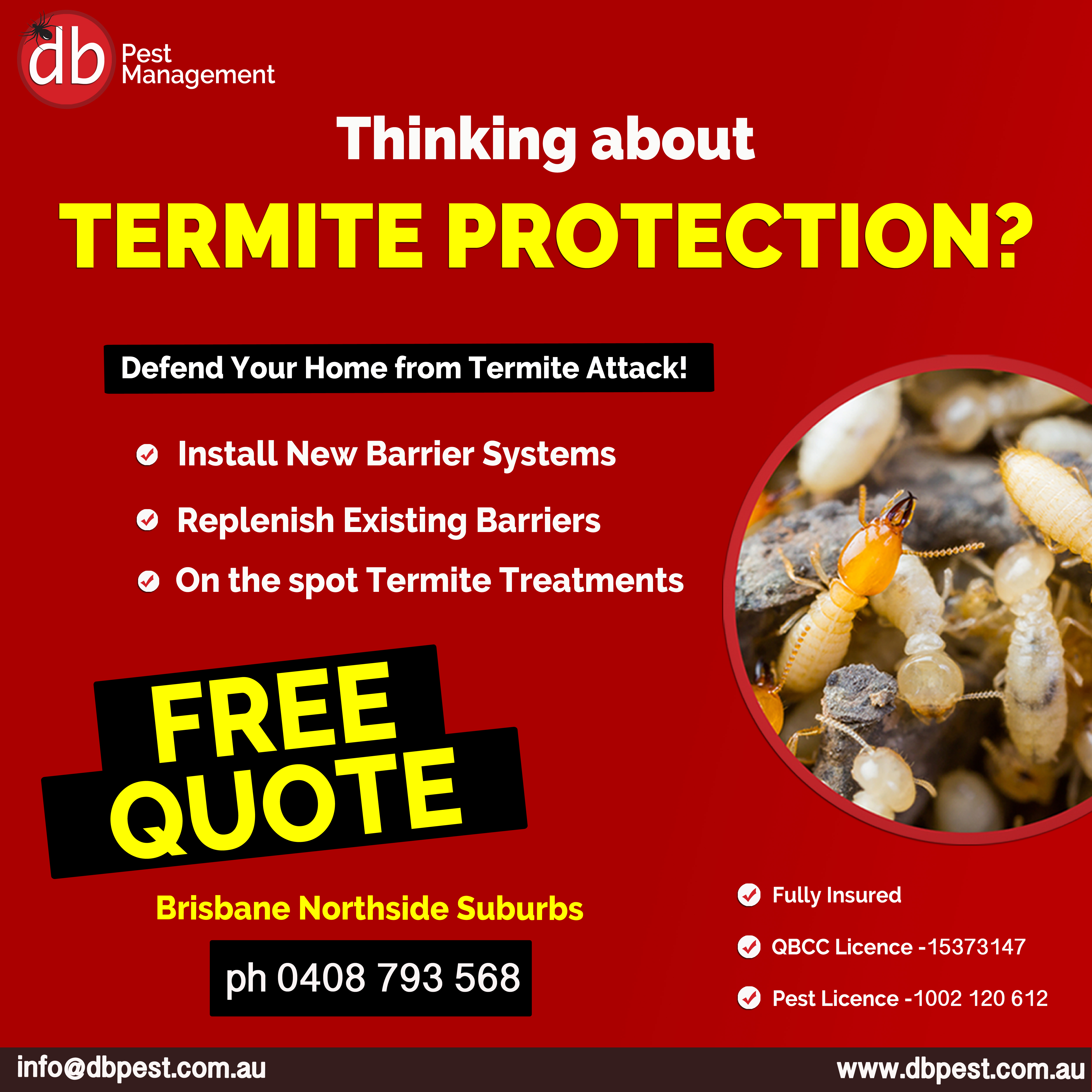 DB Pest Management - Brisbane Northside Facebook ad: Servicing Brisbane Northside