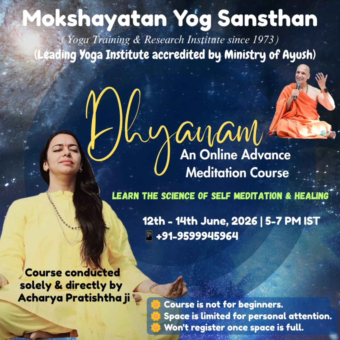 Acharya Pratishtha Facebook ad: Dhyanam Advance Online Course