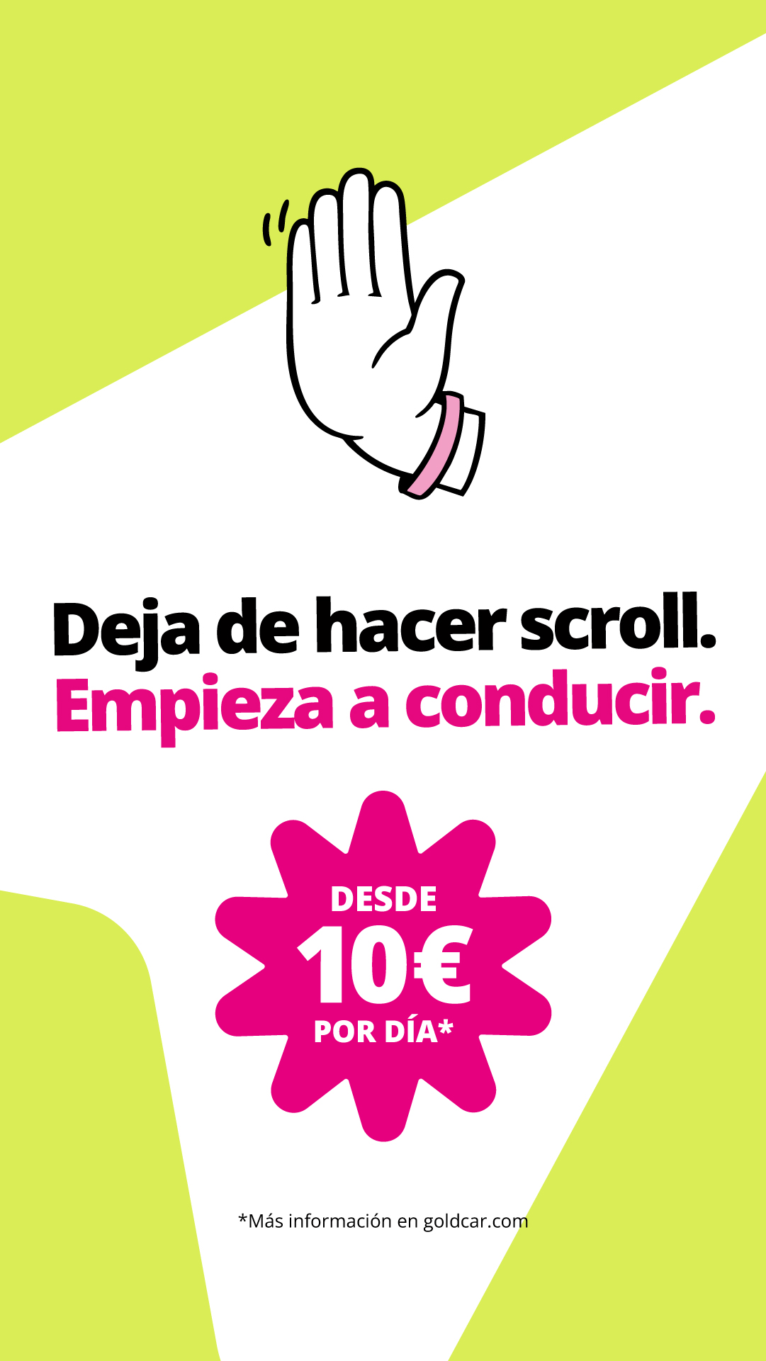 Goldcar Facebook ad: ¡Sal a la carretera desde solo 10€/día!