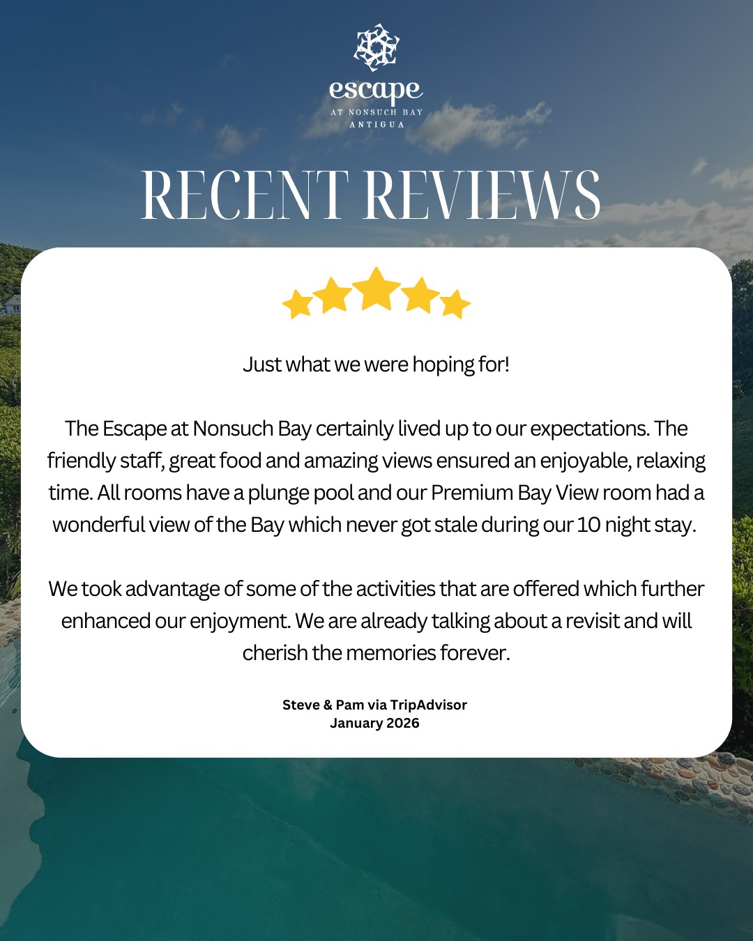 Escape at Nonsuch Bay Antigua Facebook ad: Don’t take our word for it… Have a…