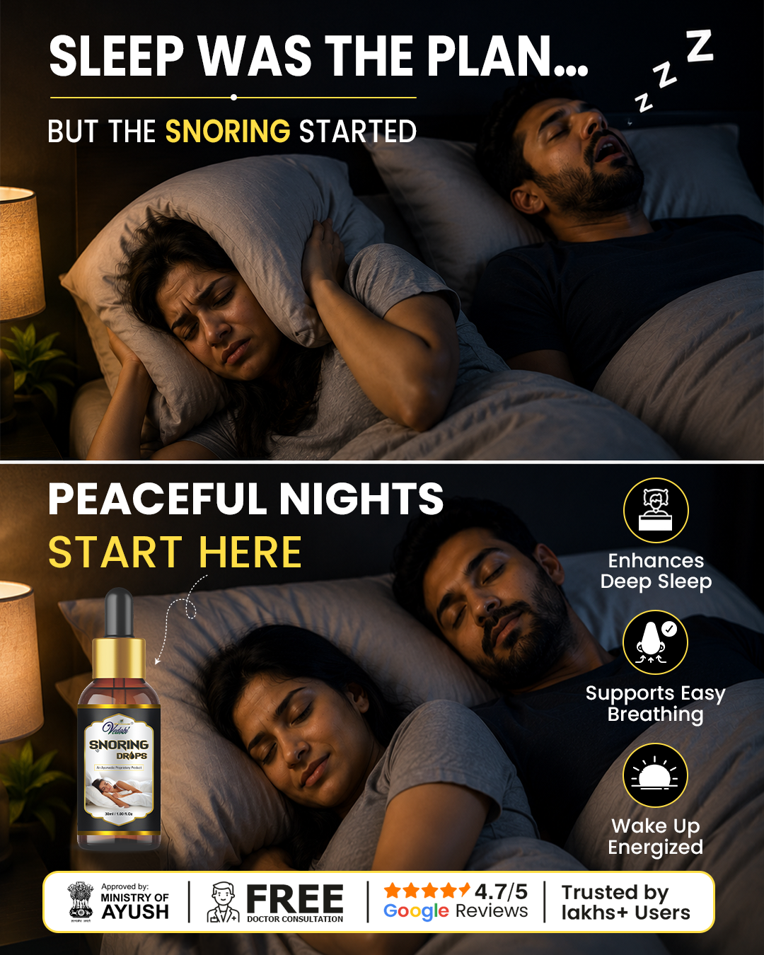 Vedobi India Facebook ad: From Restless Nights to Calmer Sleep