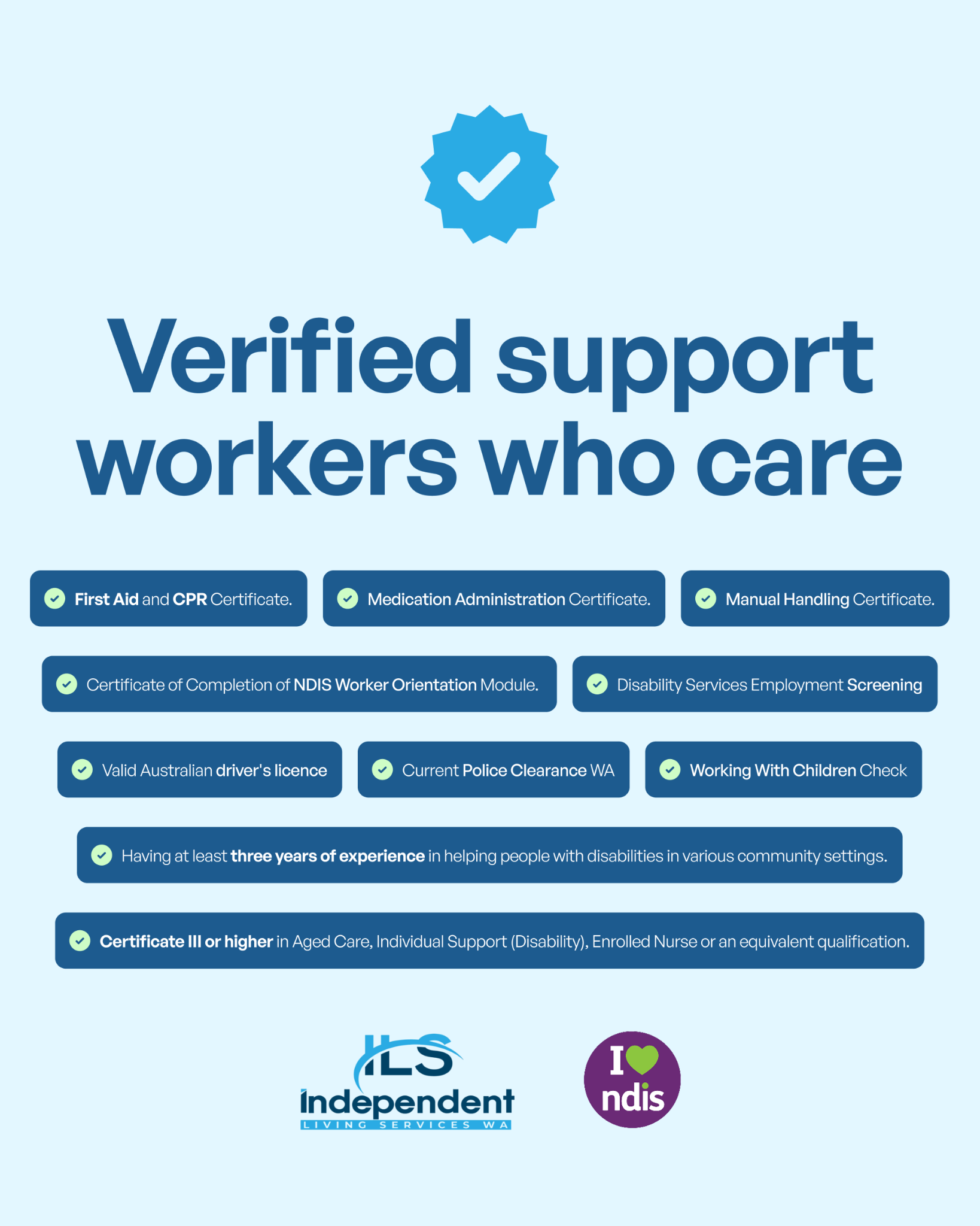 Independent Living Services WA Facebook ad: Trained Carers You Can Trust