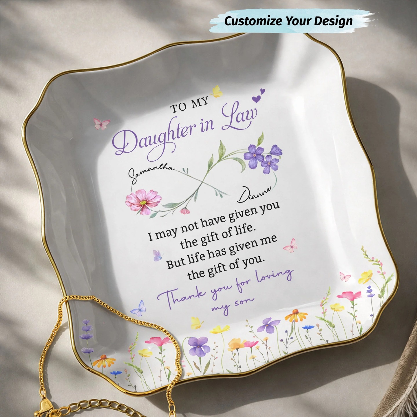Gifts For Family - AlmaGems.Com Facebook ad: To My Daughter In Law: Personalized Birth Month Flower…
