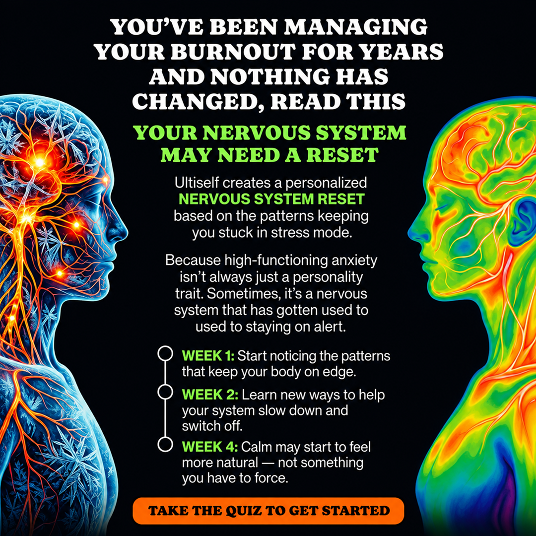 Ultiself Self-Improvement Facebook ad: Always On Edge? Here's Your Reset.