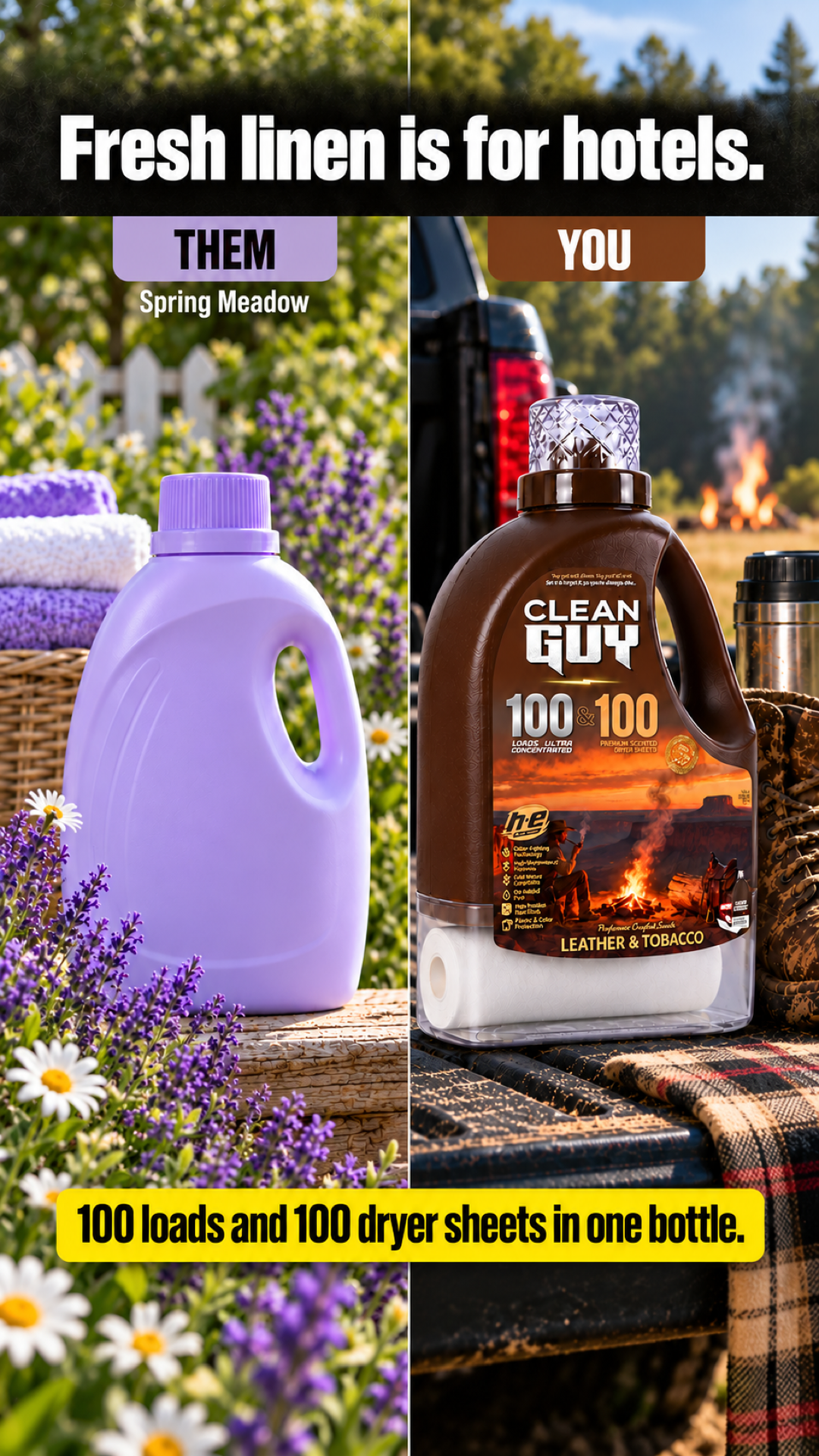 Clean Guy Facebook ad: You're a dude, not a lilac.