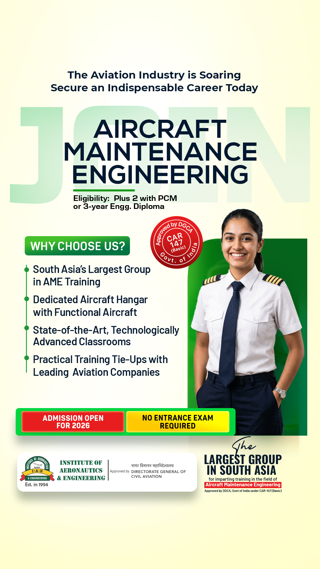 Institute of Aeronautics & Engineering Facebook ad from Apr 8, 2026