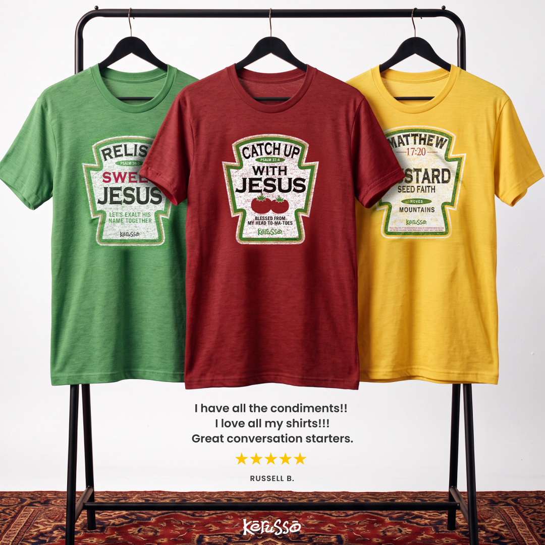 Kerusso Facebook ad: Wear Your Faith. Start a Conversation.