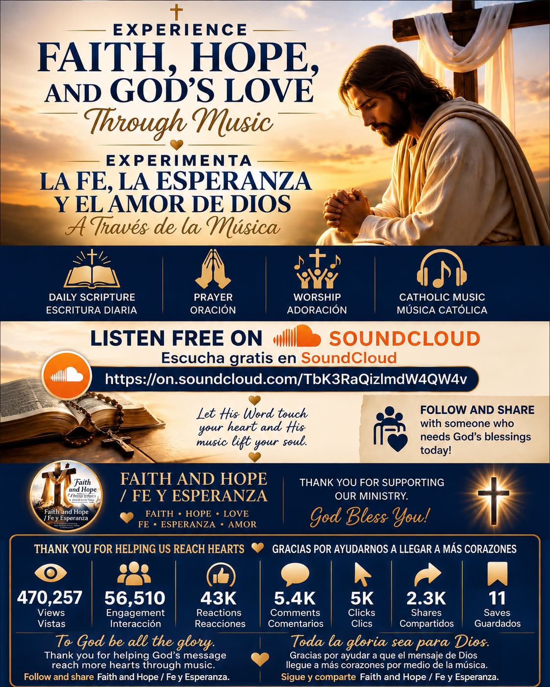 Faith and Hope / Fe y Esperanza Facebook ad: Holy, Holy, Holy Hosanna In Heaven