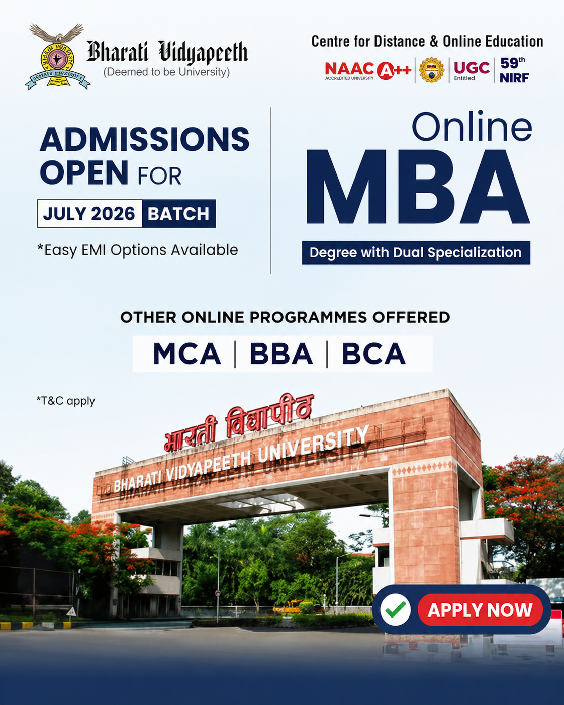 Bharati Vidyapeeth's Online Facebook ad