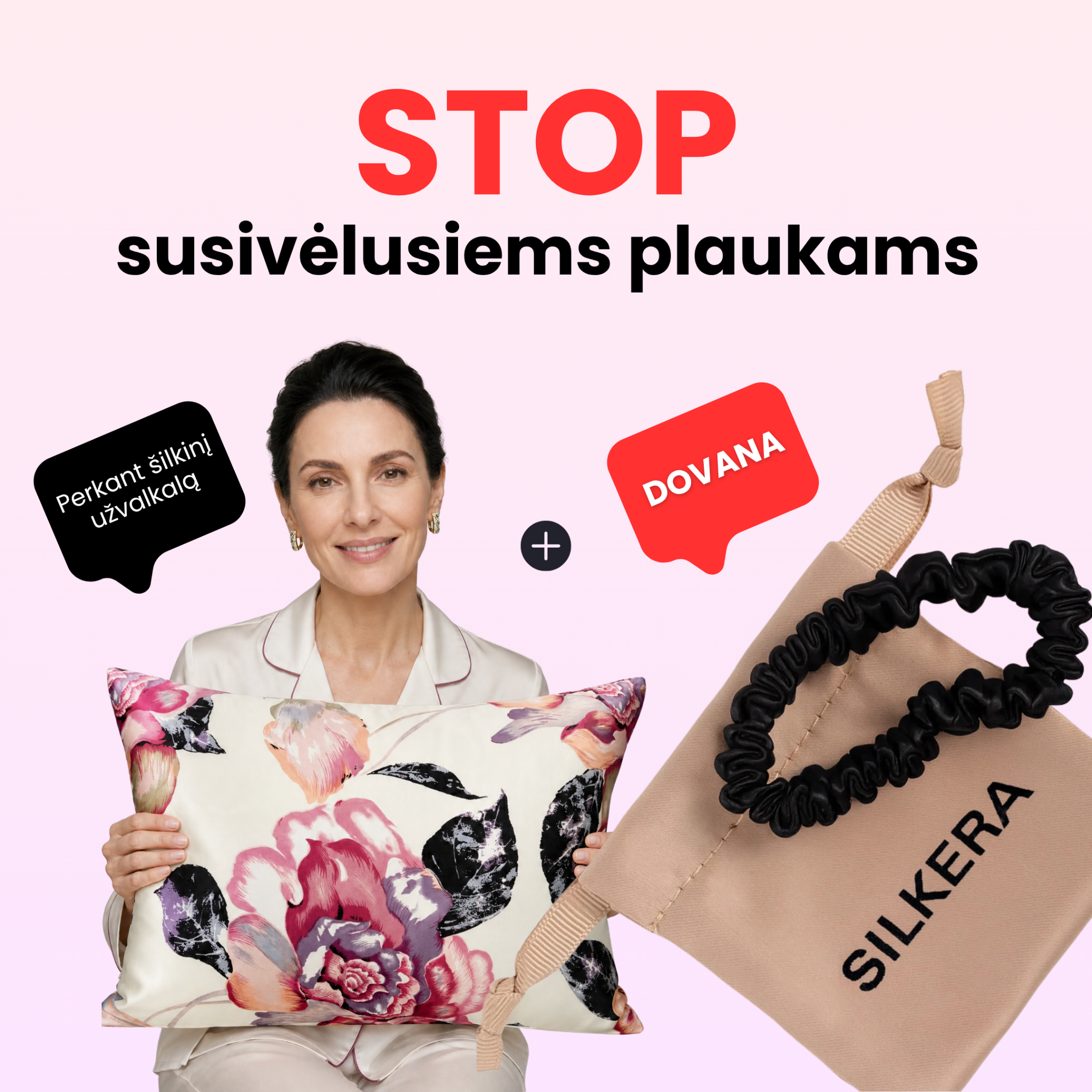 SilkEra Facebook ad: Tik šią savaitę: šilkinė plaukų gumytė nemokamai!