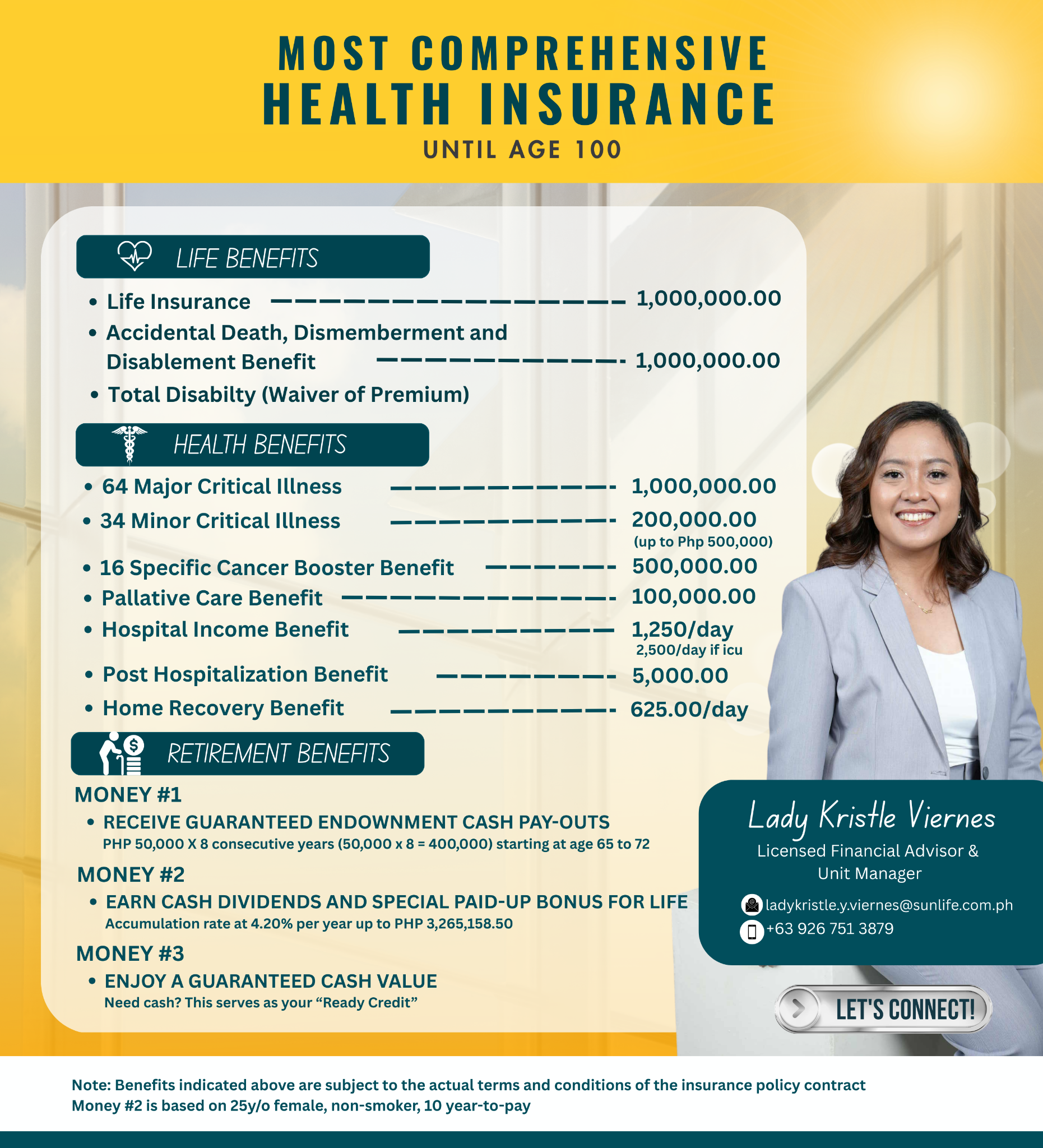 Lady Kristle Yague Viernes, Insurance Advisor and Unit Manager Facebook ad