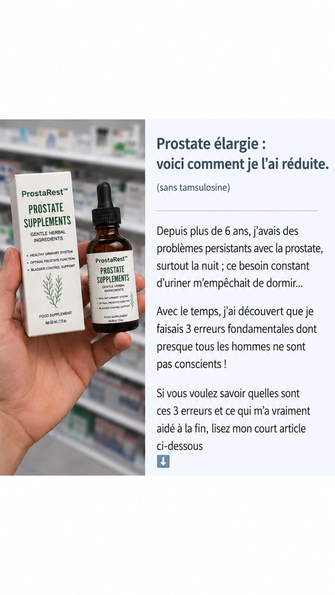 Remèdes Naturels & Vie Saine Facebook ad: Moins de passages aux toilettes la nuit