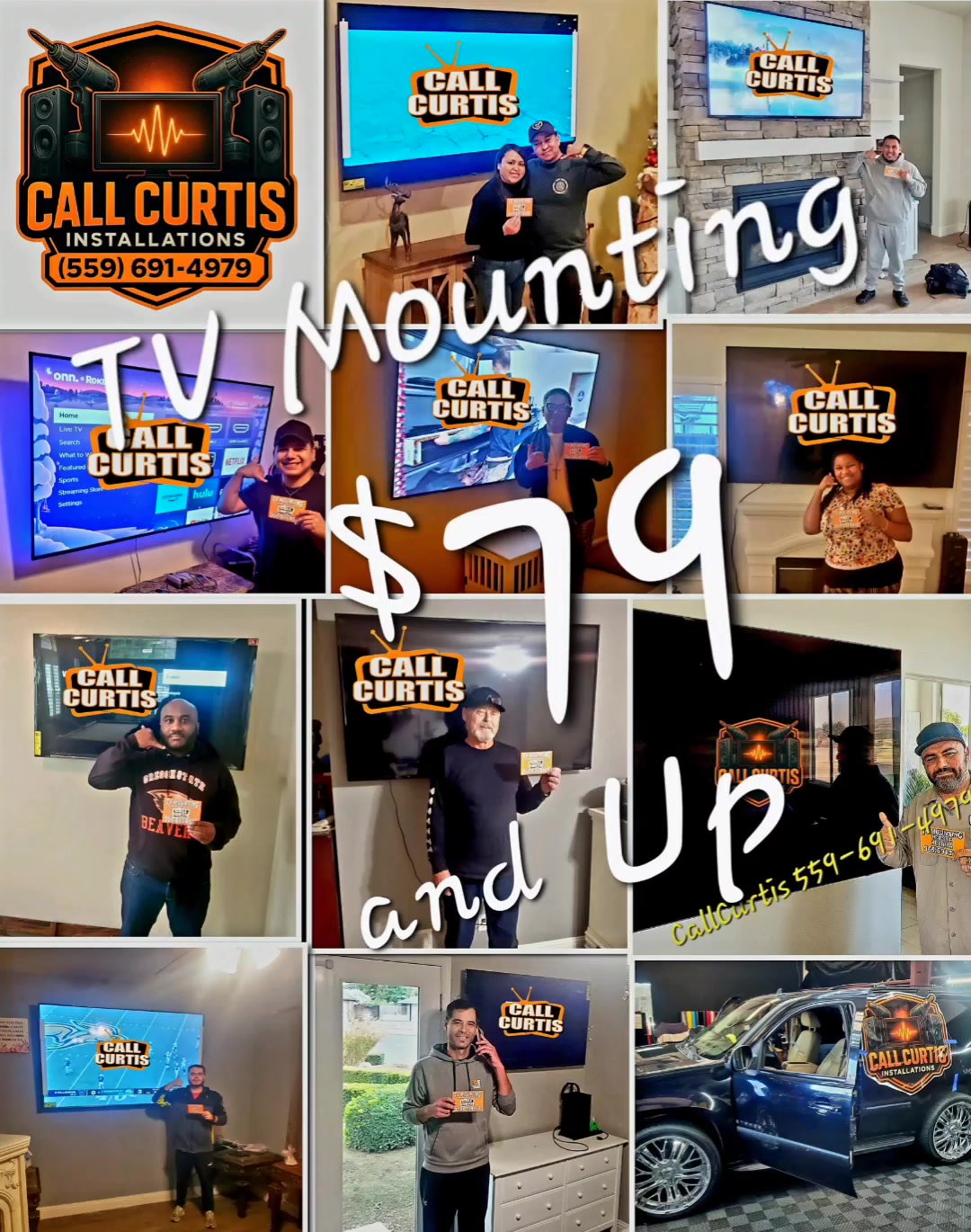Call Curtis TV Mounting Service Fresno Ca Facebook ad: BEFORE & AFTER TRANSFORMATIONS