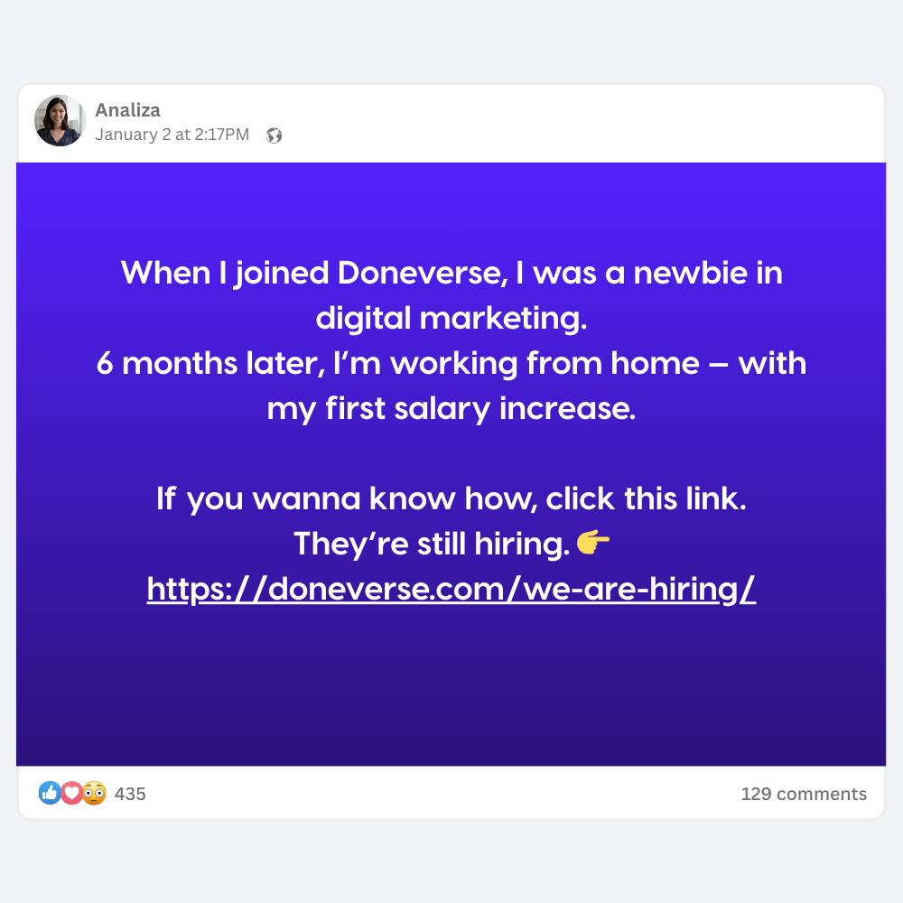 Outsourced Doers - Careers Facebook ad