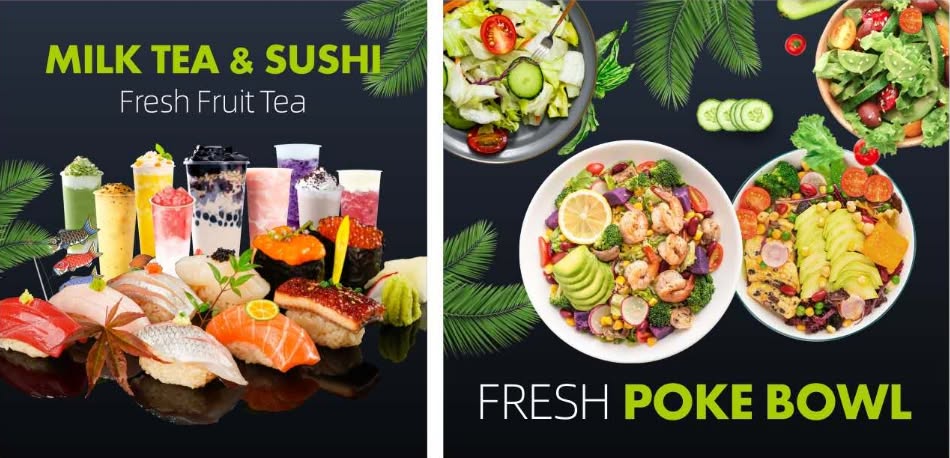 Moon Sushi, Poke, Boba Tea Facebook ad