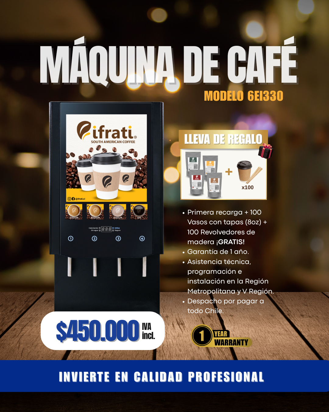 Ifrati South American Coffee Facebook ad: Chatea con nosotros