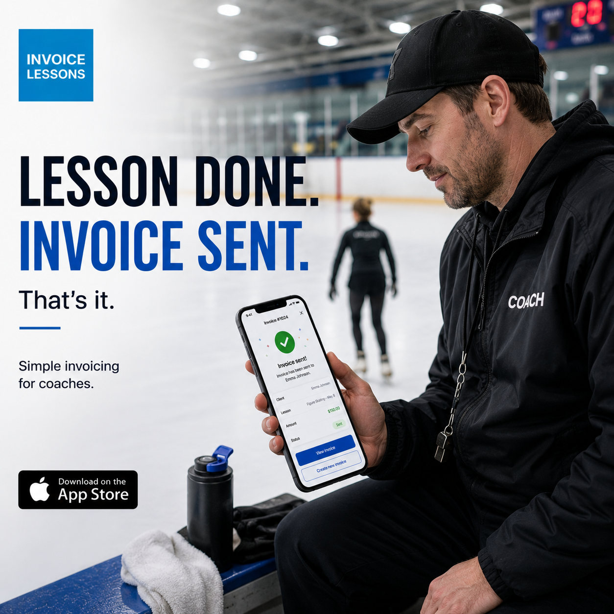 Lessons Invoicing Facebook ad: The Invoicing App Built for Ice Skating Coaches