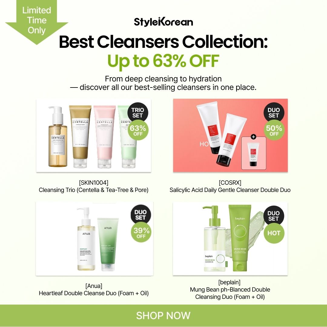 StyleKorean Facebook ad: Best Cleansers Collection: Up to 63% OFF!
