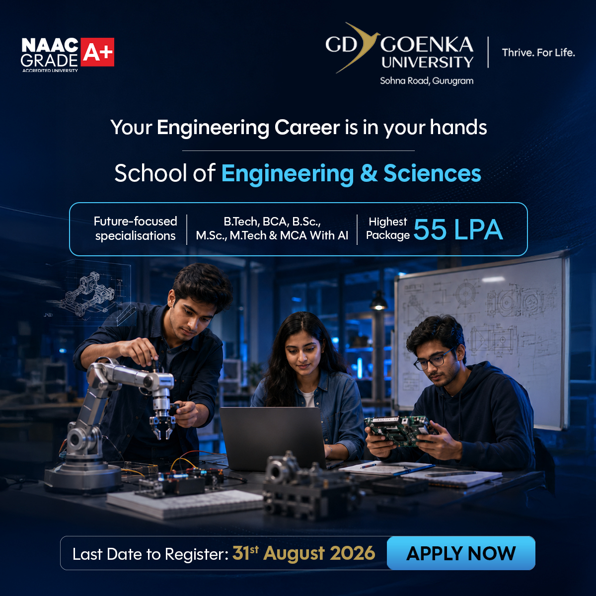 GD Goenka University Facebook ad