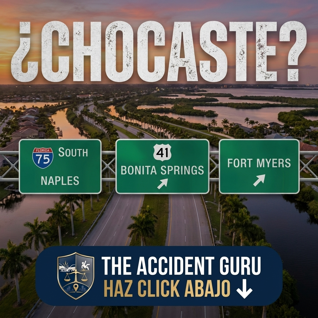 The Accident Guru Facebook ad: ¿Chocaste en la I-75? Contesta 5 preguntas. Es gratis…