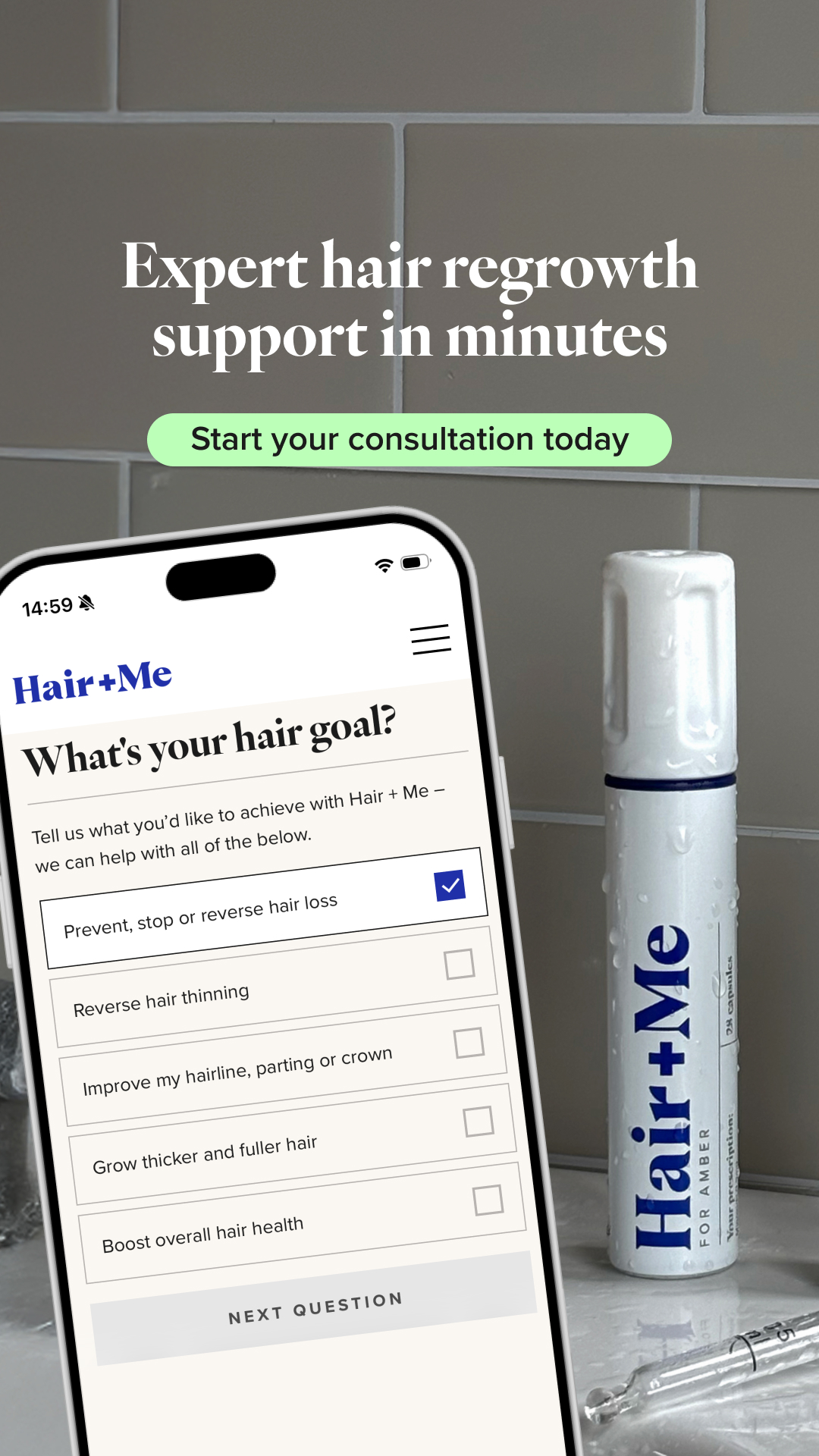 Hair + Me Facebook ad