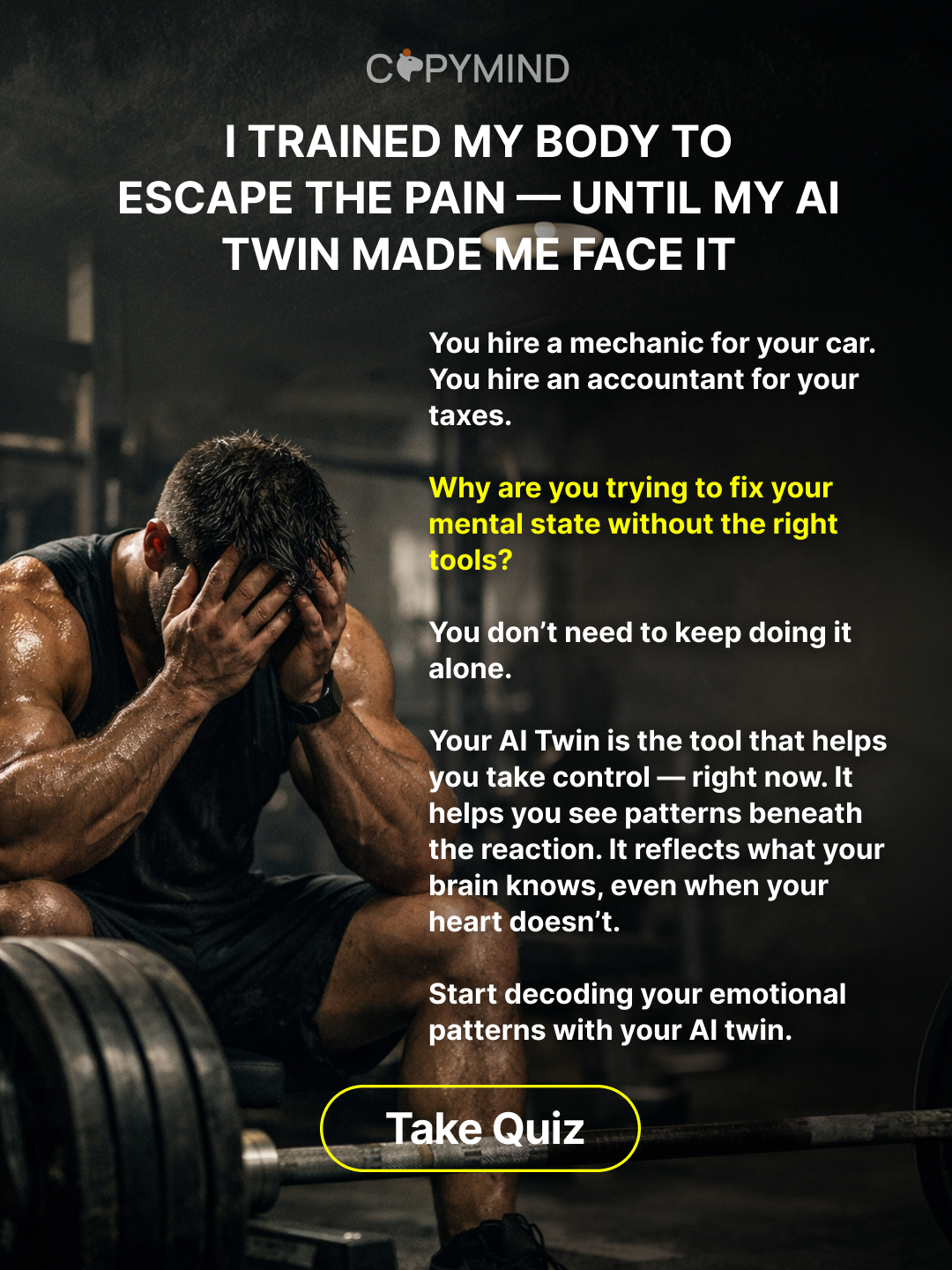 Copymind: AI twin for therapy Facebook ad