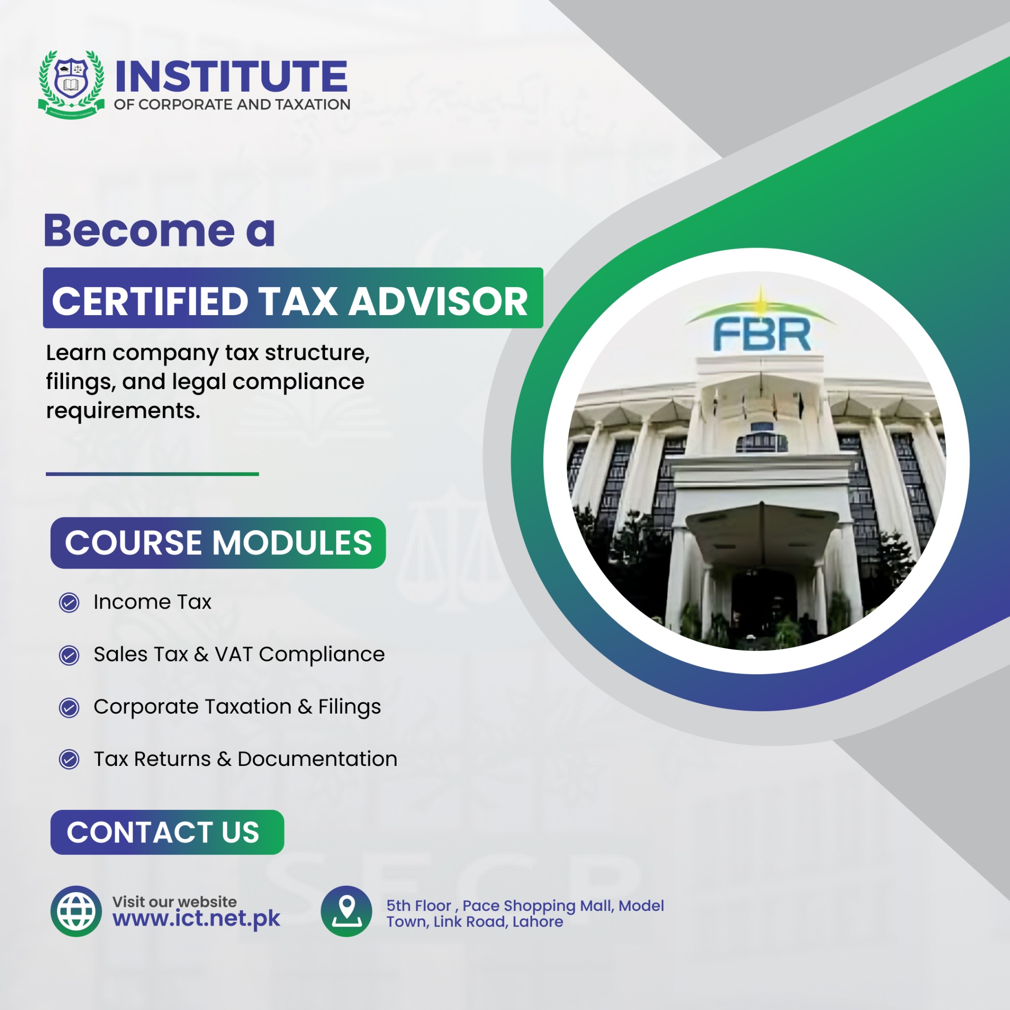 Institute of Corporate and Taxation of Pakistan Facebook ad