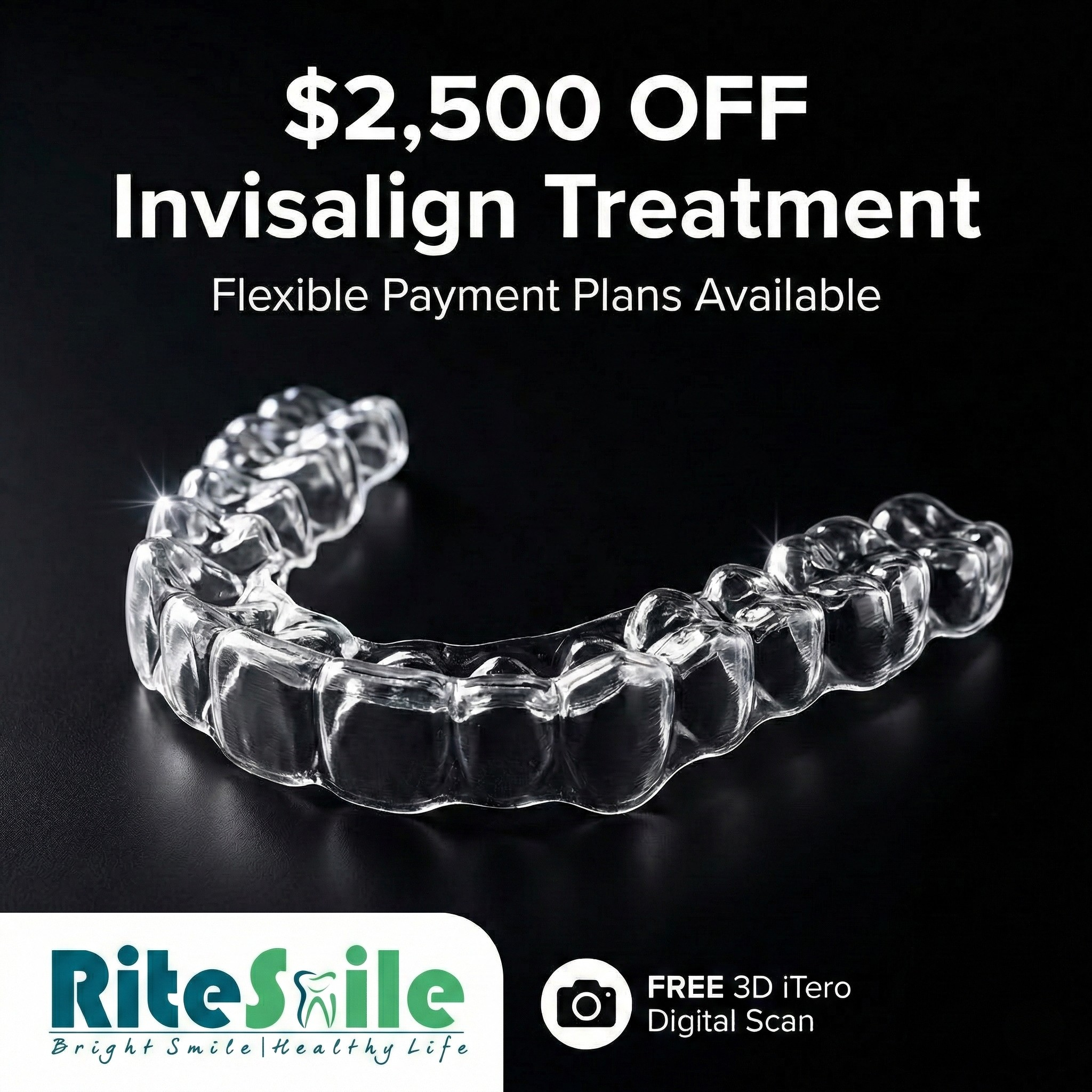 RiteSmile Dental Facebook ad: New Jersey Special: $2,500 OFF Invisalign + FREE Teeth…