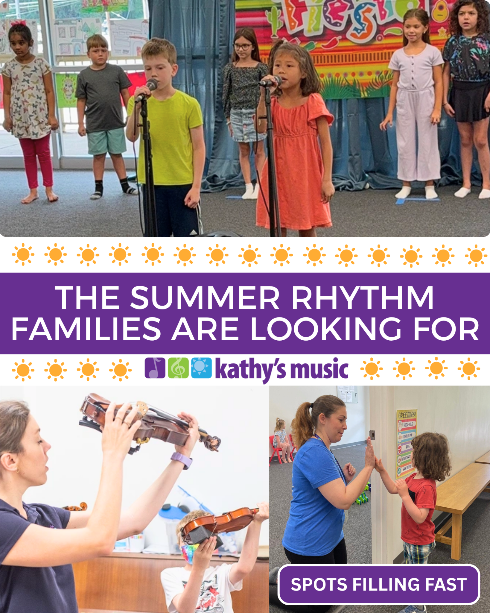 Kathy's Music Pittsburgh Facebook ad: Save Your Spot for Summer!