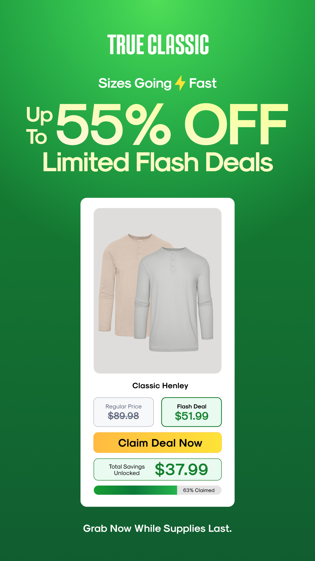 True Classic Facebook ad