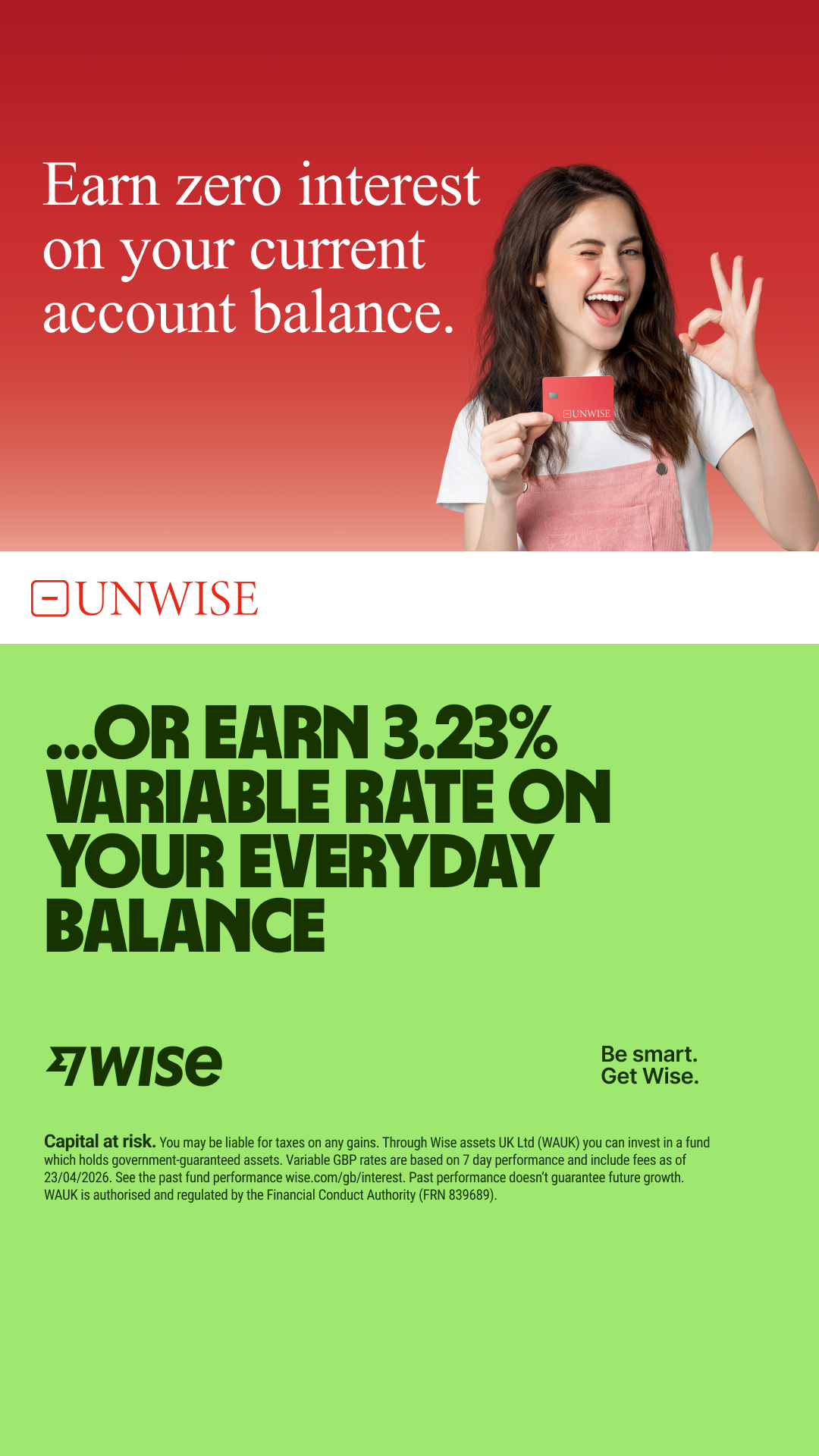 Wise Facebook ad