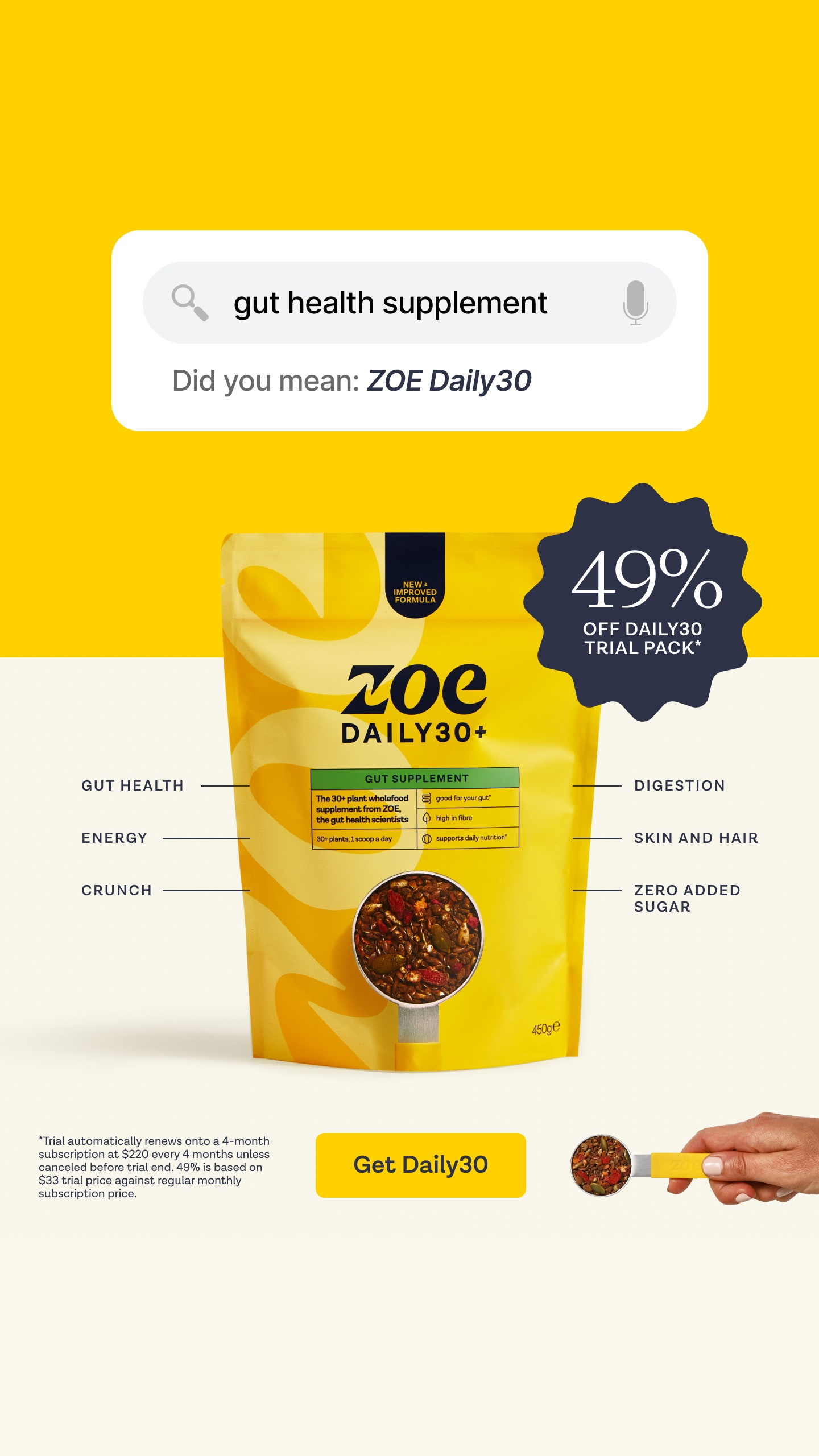 Join ZOE Facebook ad