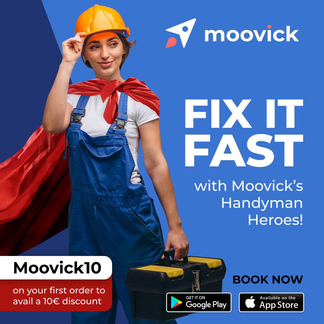 Moovick Facebook ad: Book Handyman Services