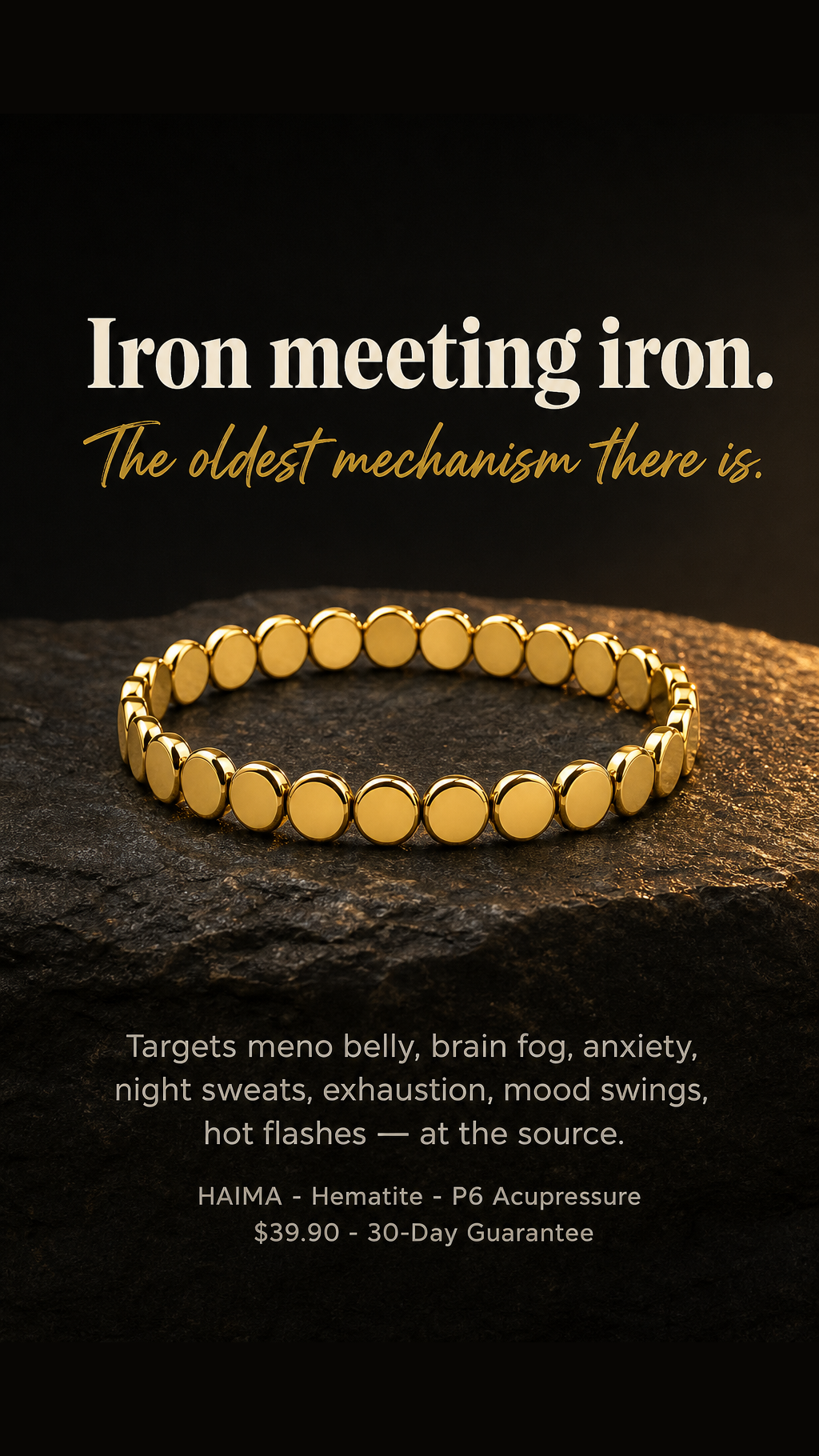 Haima Facebook ad: Haima Hematite Bracelet | Your Natural Menopause Solution