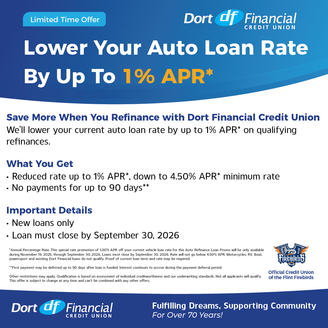 Dort Financial Facebook ad: Auto Loans - Dort Financial Credit Union - Serving the…