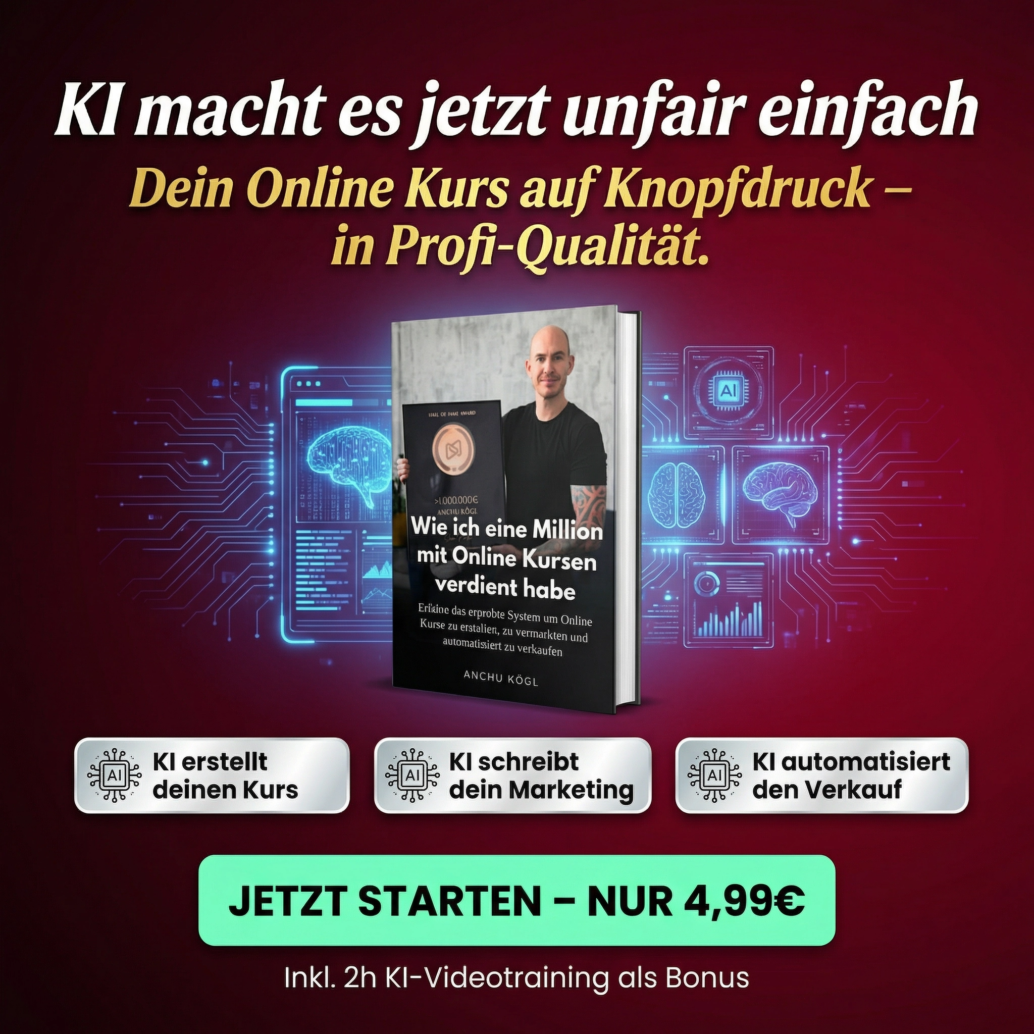 Anchu Kögl Facebook ad: Buch für nur 4,99€