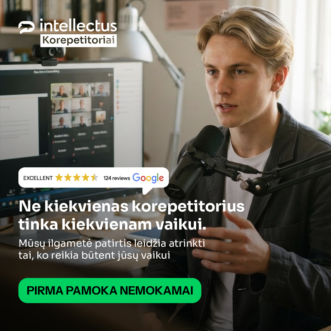 Intellectus korepetitoriai Facebook ad: Daugiau aiškumo mokantis