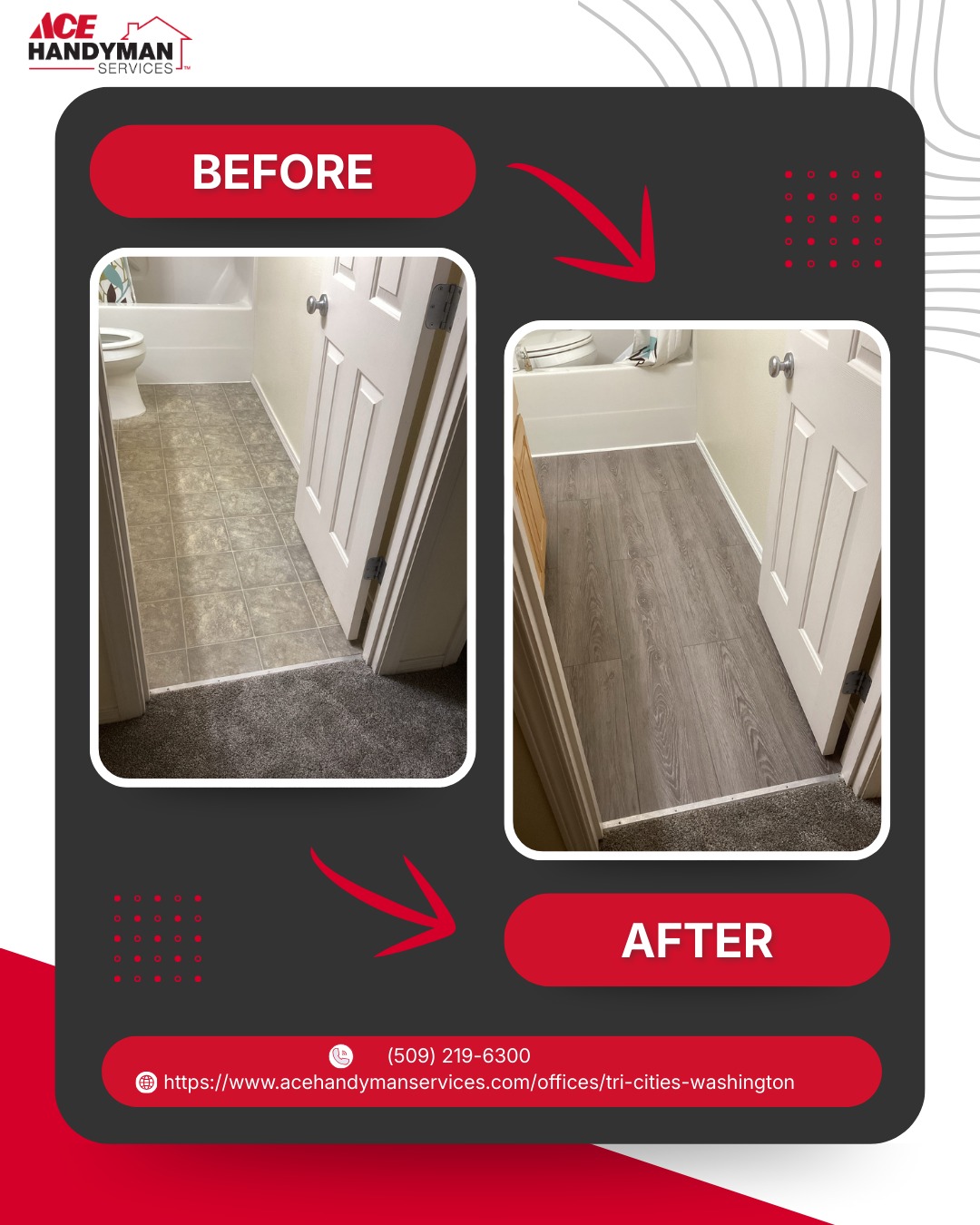 Ace Handyman Services Tri-Cities Washington Facebook ad: Ace Handyman Services Bathroom Remodel & Upgrade | Ace…