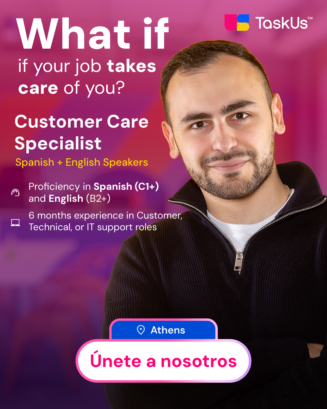 TaskUs Facebook ad: ¡Únete a TaskUs hoy mismo!